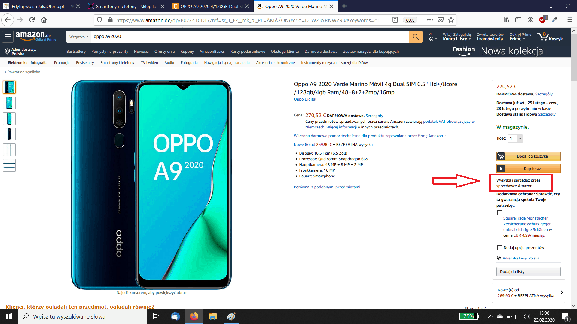 Telefony w sklepie Amazon