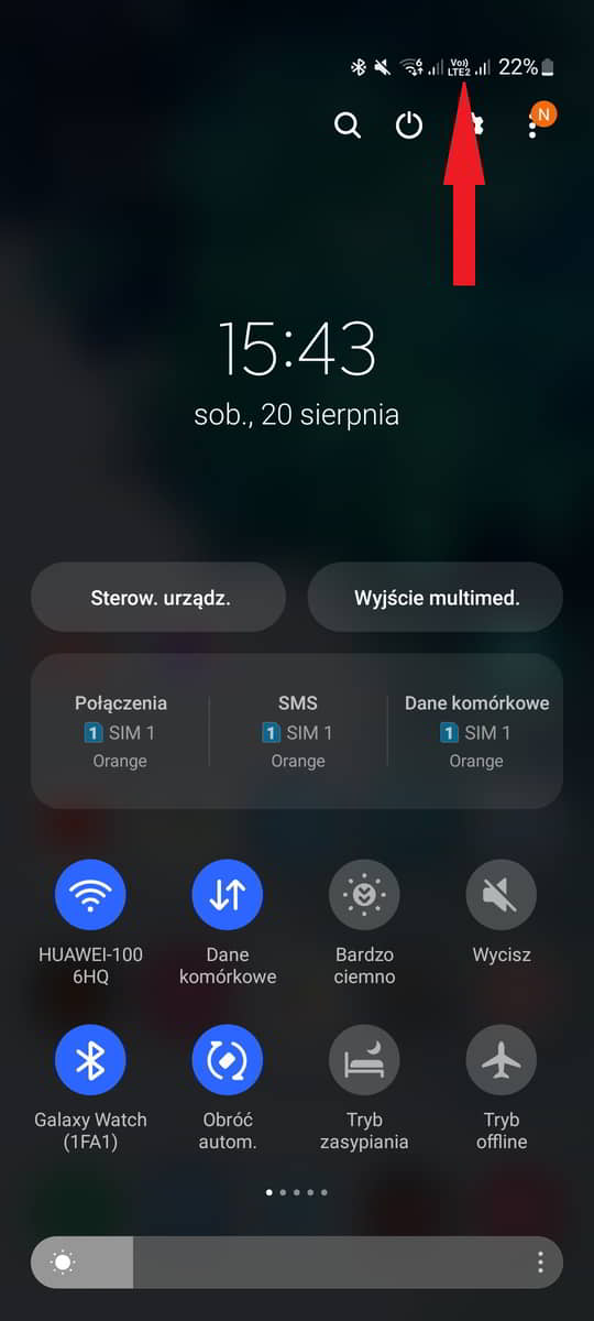 Ikonka voLTE w telefonie