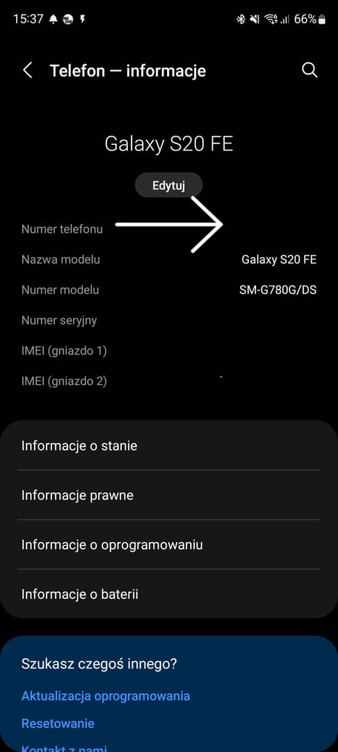 mój numer telefonu w systemie android
