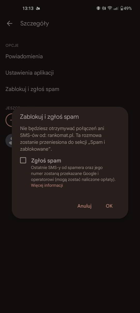jak zablokować niechciane smsy - krok 3