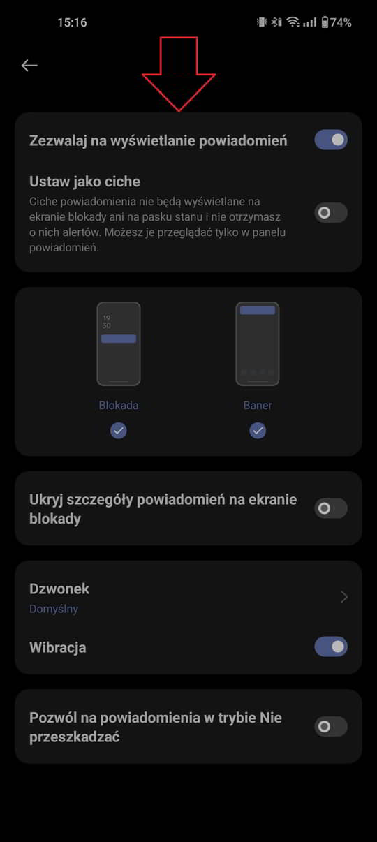blokada powiadomień od konkretnego numeru