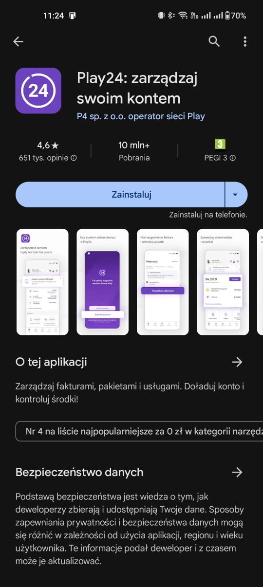 Aplikacja Play24 w sklepie Google Play