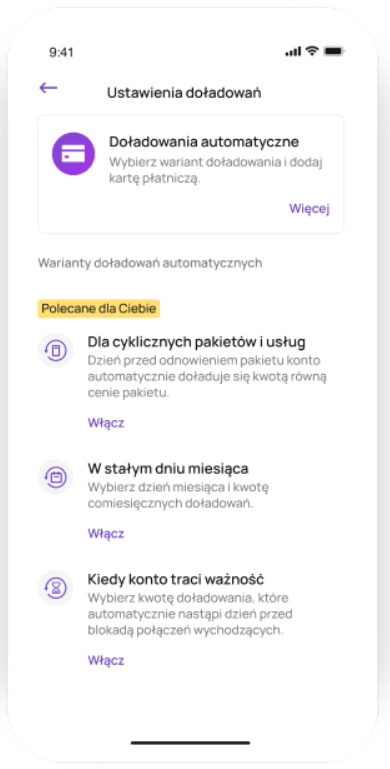 Opcje konfiguracji autodoładowań w Play24