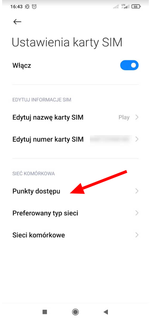 jak skonfigurować Internet w Play - krok 3