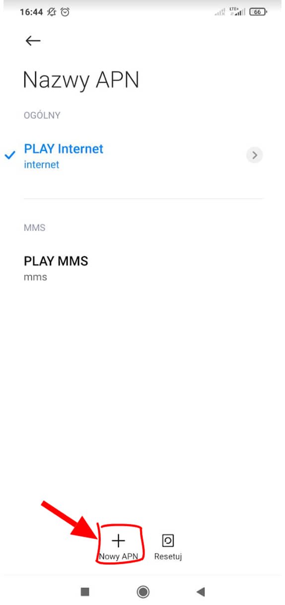 jak skonfigurować Internet w Play - krok 4