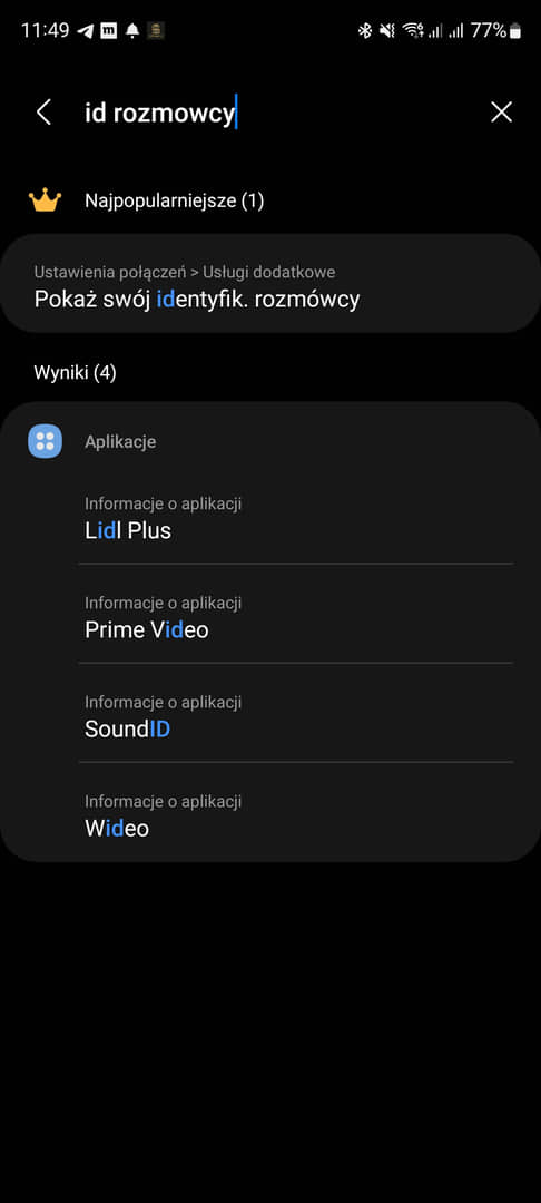ID rozmówcy i zastrzeganie numeru