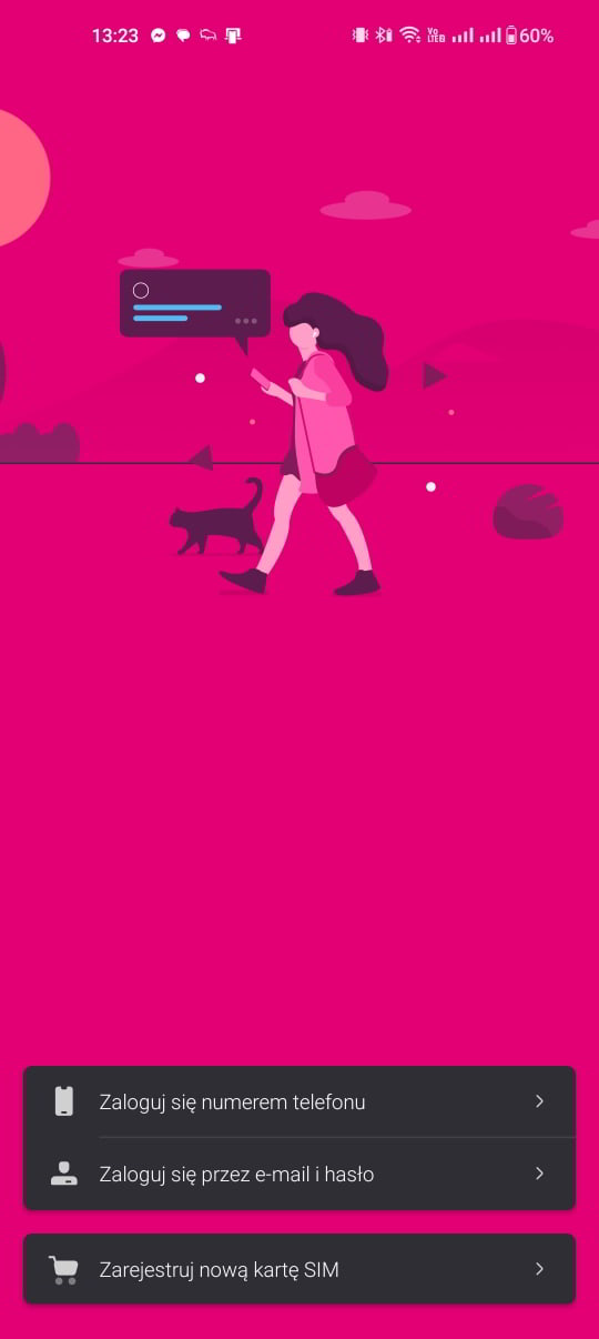 Ekran logowanie do apki Mój T-Mobile