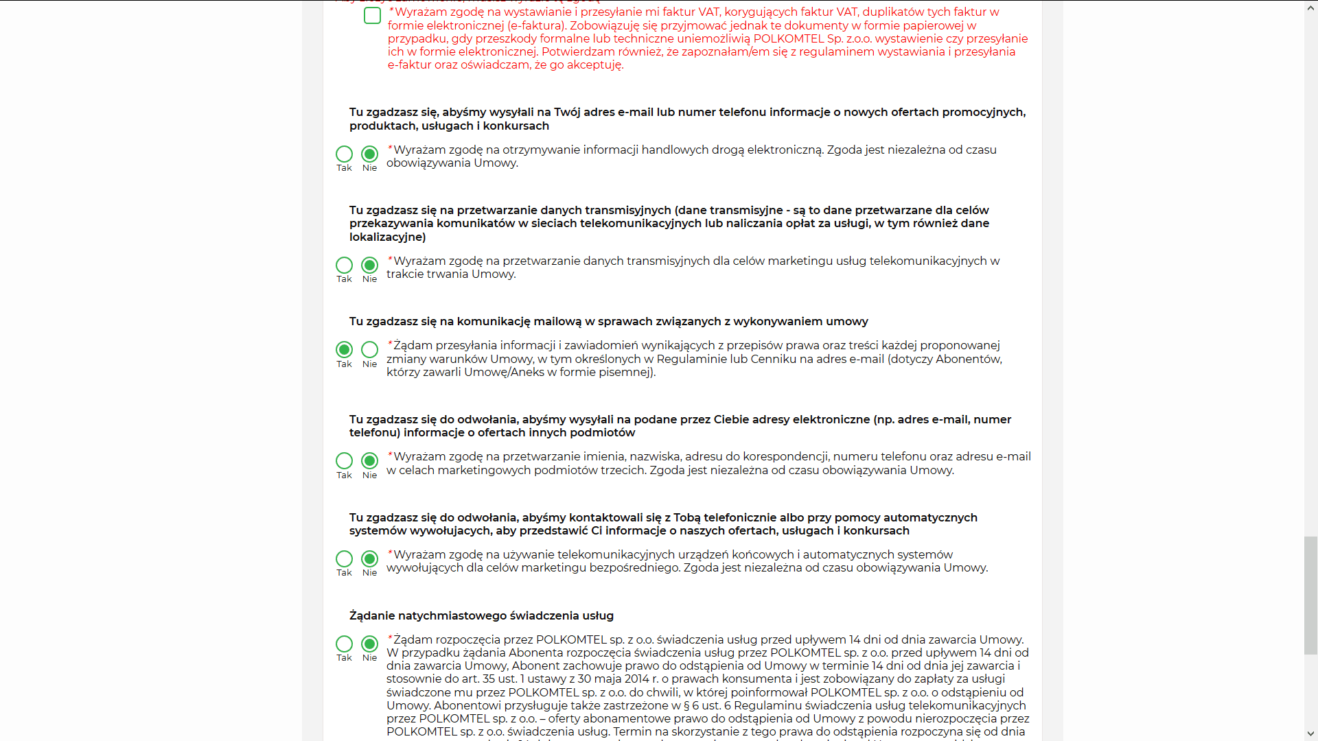 Zgody marketingowe w sieci Plus