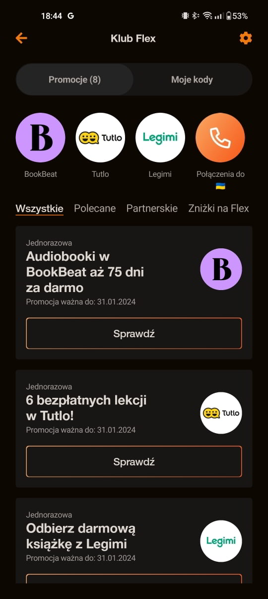 Specjalny klub w aplikacji Orange Flex