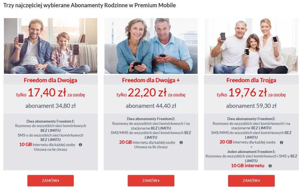oferta rodzinna sieci Premium Mobile