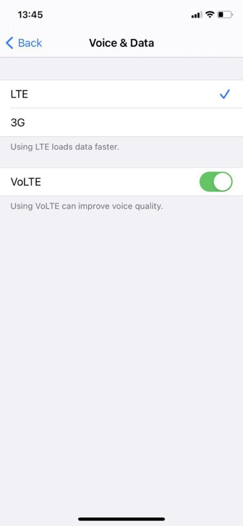 Ustawienia Voice over LTE w Orange Flex