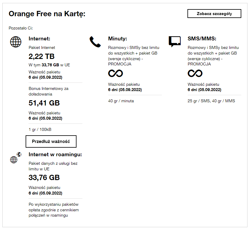 Mój Orange stan Internetu serwis